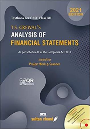 Book cover number 1 for T. S. Grewal's Analysis Of Financial Statements CBSE Class 12 (2021) written by T. S. Grewal, H. S. Grewal, G. S. Grewal, R. K. Khosla published by Sultan Chand & Sons (P) Ltd