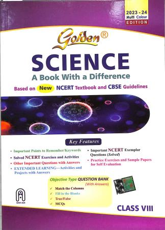 Book cover number 1 for Golden Science Class 8 (A Book With A Difference) CBSE (2023-24) written by S. Gupta, N. K. Sharma published by New Age International (P) Limited, Publishers