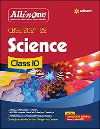 Book cover number 1 for All In One Science CBSE Class 10 (2021-22) written by Rashmi Gupta, Sonal Singh, Ruchi Kapoor, Imran Ahmad, Sanubia published by Arihant Prakashan