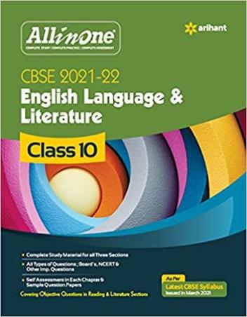 Book cover number 1 for All In One English Language & Literature CBSE Class 10 (2021-22) written by Nandini Sharma, Srishti Agarwal published by Arihant Prakashan