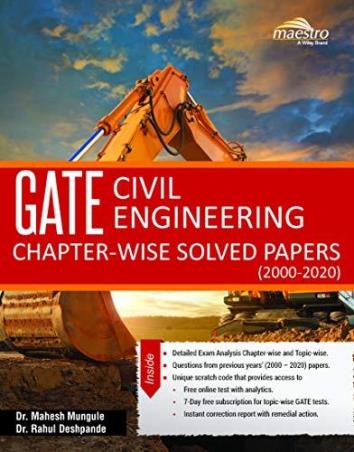 Book cover number 1 for GATE Civil Engineering Chapter-Wise Solved Papers (2000 - 2020) written by Mahesh Mungule, Rahul Deshpande published by Wiley India Pvt. Ltd.