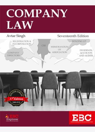 Book cover number 1 for Company Law written by Avtar Singh published by Eastern Book Company