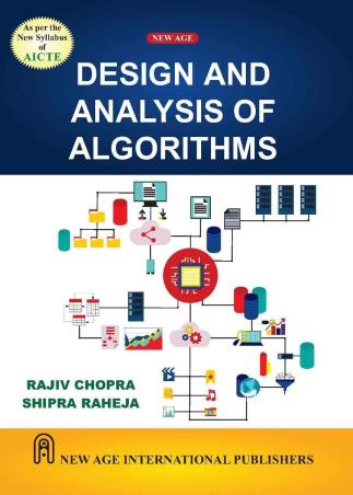 Book cover number 1 for Design And Analysis Of Algorithms written by Rajiv Chopra, Shipra Raheja published by New Age International (P) Limited, Publishers