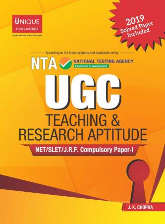 Book cover number 1 for NTA UGC Teaching & Research Aptitude written by J. K. Chopra published by Unique Publishers