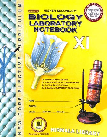 Book cover number 1 for Higher Secondary Biology Laboratory Notebook Class-11 written by Chandrasekhar Chakrabarti, Madhusudan Ghosal published by Nirmala Library