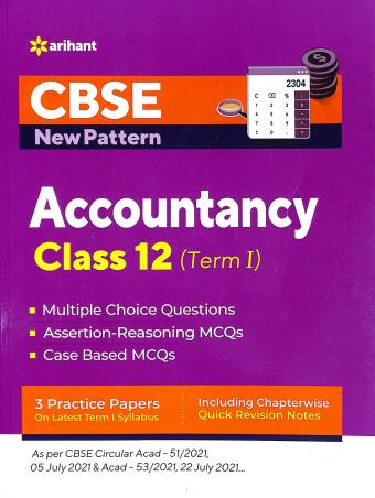 Book cover number 1 for CBSE New Pattern Accountancy Class 12 Term 1 written by Abhishek Jain, Harbinder Kaur published by Arihant Prakashan