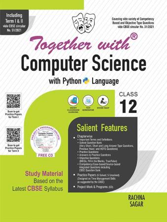 Book cover number 1 for Together With Computer Science With Python Language Class 12 (CBSE) written by Shailender Gupta, Naveen Gupta published by Rachna Sagar Pvt. Ltd.