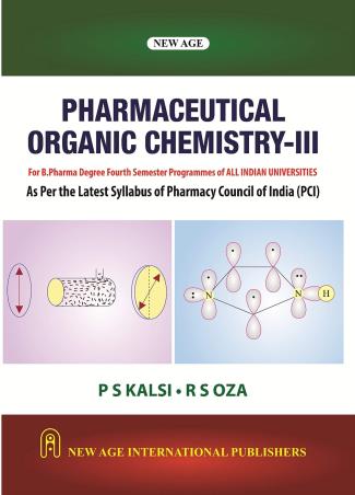 Book cover number 1 for Pharmaceutical Organic Chemistry-3 written by P. S. Kalsi, R. S. Oza published by New Age International (P) Limited, Publishers