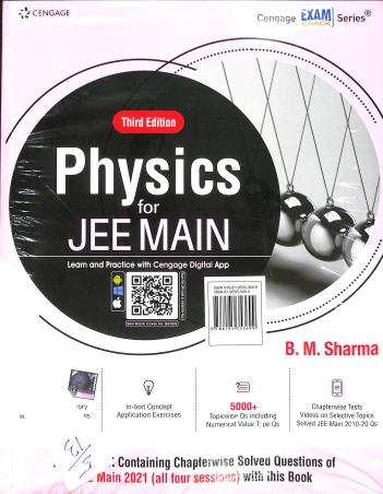 Book cover number 1 for Physics For JEE Main written by Sharma published by Cengage Learning India Private Limited