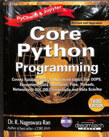 Book cover number 1 for Core Python Programming written by R. Nageswara rao published by Dreamtech Press
