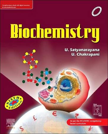 Book cover number 1 for Biochemistry written by U. Satyanarayana published by Elsevier