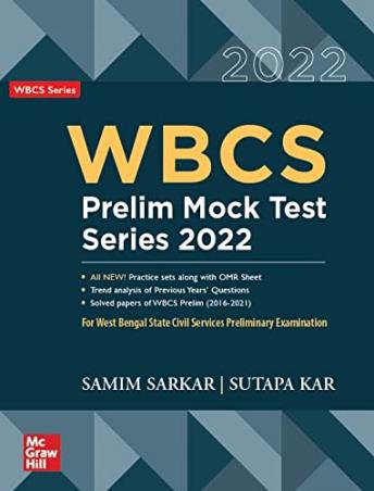 Book cover number 1 for WBCS Prelim Mock Test Series 2022 written by Samim Sarkar published by McGraw Hill Education Private Limited