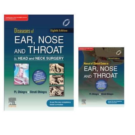Book cover number 1 for Diseases Of Ear, Nose And Throat & Head And Neck Surgery written by P. L. Dhingra, Shruti Dhingra published by Elsevier
