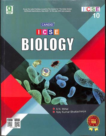 Book cover number 1 for Candid ICSE Biology 10 (2023) written by A. N. Mittal, Ajay Kumar Bhattacharya published by Evergreen Publications (India) Ltd.