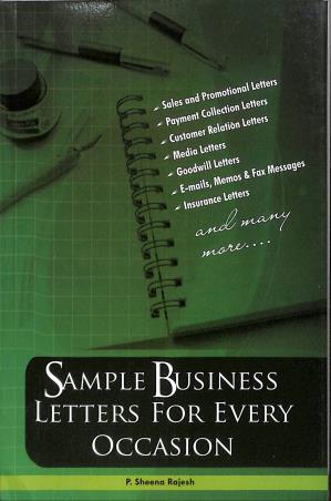 Book cover number 1 for Sample Business Letters For Every Occasion written by P. Sheema Rajesh published by Rohan Book Company Pvt Ltd