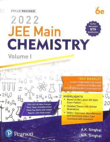 Book cover number 1 for JEE Main Chemistry 2022 Volume 1 written by A. K. Singhal, U. K. Singhal published by Pearson Education