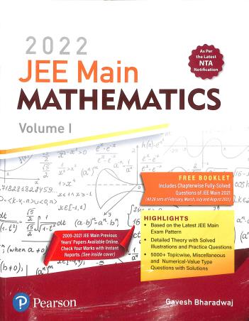 Book cover number 1 for JEE Main Mathematics 2022 Volume 1 written by Gavesh Bharadwaj published by Pearson Education
