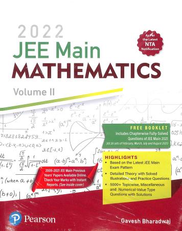 Book cover number 1 for JEE Main Mathematics 2022 Volume 2 written by Gavesh Bharadwaj published by Pearson Education