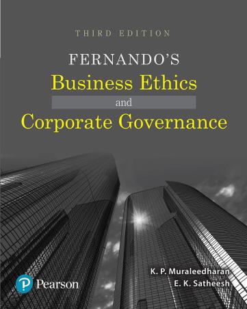 Book cover number 1 for Fernando's Business Ethics And Corporate Governance written by K. P. Muraleedharan, E. K. Satheesh published by Pearson Education