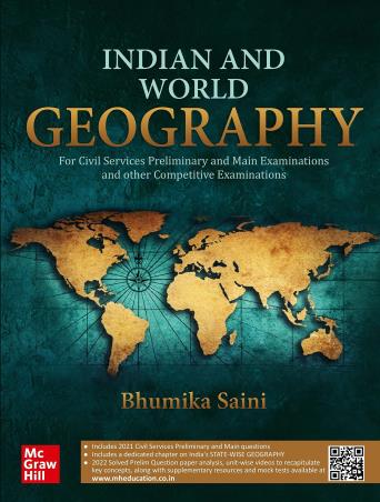 Book cover number 1 for Indian And World Geography written by Bhumika Saini published by McGraw Hill Education Private Limited