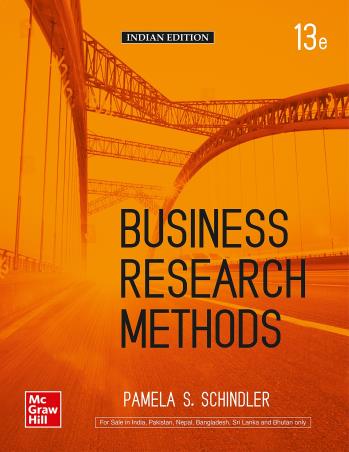 Book cover number 1 for Business Research Methods written by Pamela S. Schindler published by McGraw Hill Education Private Limited