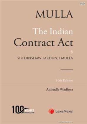 Book cover number 1 for The Indian Contract Act written by Dinshaw Fardunji Mulla published by LexisNexis