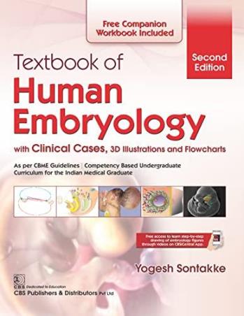 Book cover number 1 for Textbook Of Human Embryology written by Yogesh Sontakke published by CBS Publishers & Distributors Pvt. Ltd.
