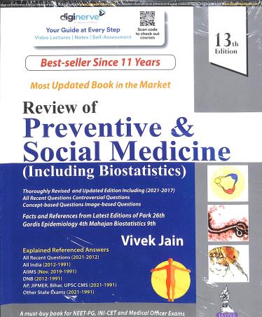 Book cover number 1 for Review Of Preventive & Social Medicine (Including Biostatistics) written by Vivek Jain published by Jaypee Brothers Medical Publishers (P) Ltd.