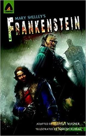 Book cover number 1 for Frankenstein written by Mary Shelley published by Campfire