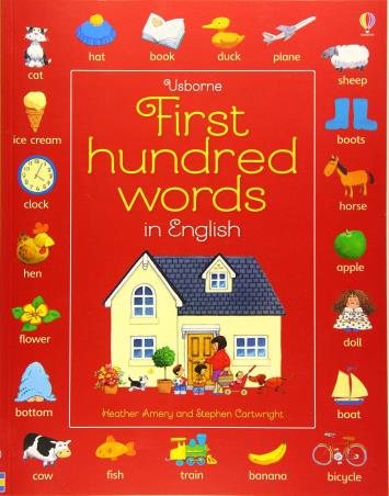 Book cover number 1 for First Hundred Words In English written by Mairi MacKinnon, Heather Amery published by Usborne