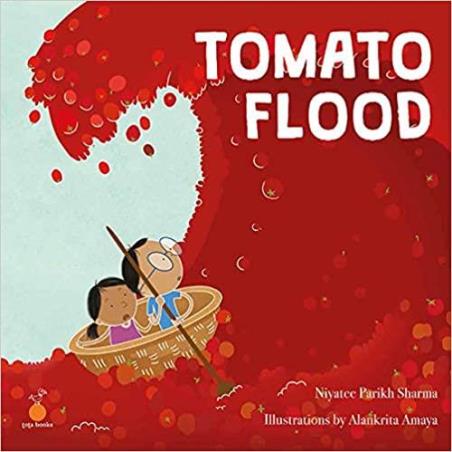Book cover number 1 for The Tomato Flood written by Niyatee Parikh Sharma published by Tota books