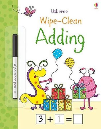 Book cover number 1 for Usborne Wipe-Clean : Adding written by Jessica Greenwell published by Usborne