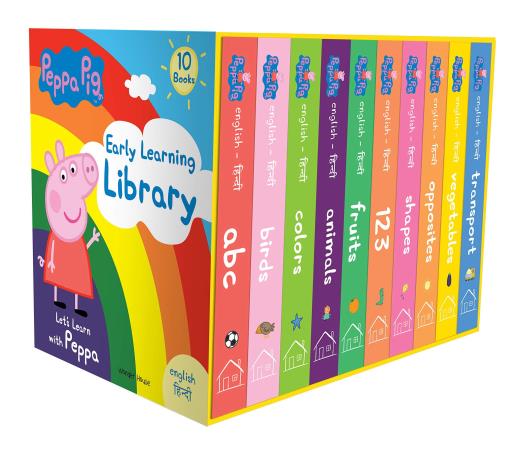 Book cover number 1 for Peppa Pig Early Learning Library : English-Hindi (Set Of 10 Books) written by NA published by Wonder House