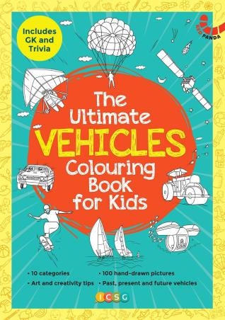 Book cover number 1 for The Ultimate Vehicles Colouring Book For Kids written by Dhanashri Ubhayakar published by Red Panda