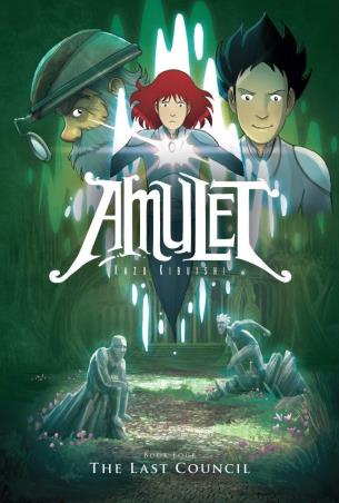 Book cover number 1 for Amulet Book 4 : The Last Council written by Kazu Kibuishi published by Scholastic