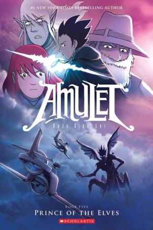 Book cover number 1 for Amulet Book 5 : Prince Of The Elves written by Kazu Kibuishi published by Scholastic