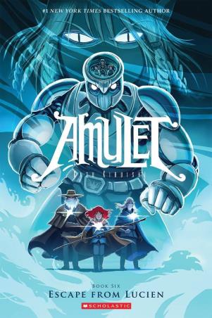 Book cover number 1 for Amulet Book 6 : Escape From Lucien written by Kazu Kibuishi published by Scholastic