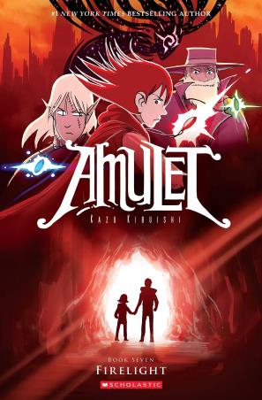 Book cover number 1 for Amulet Book 7 : Firelight written by Kazu Kibuishi published by Scholastic