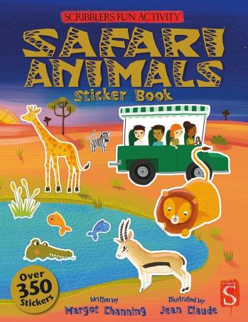 Book cover number 1 for Safari Animals Sticker Book written by Margot Channing published by Salariya Book Company Ltd