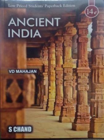 Book cover number 1 for Ancient India (Low Priced Students' Paperback Edition) written by V. D. Mahajan published by S. Chand Publishing