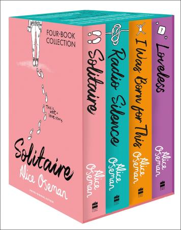 Book cover number 1 for Alice Oseman Four-Book Collection (Solitaire, Radio Silence, I Was Born For This, Loveless) written by Alice Oseman published by Harper Collins Publishers