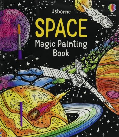 Book cover number 1 for Space Magic Painting Book written by Abigail Wheatley published by Usborne