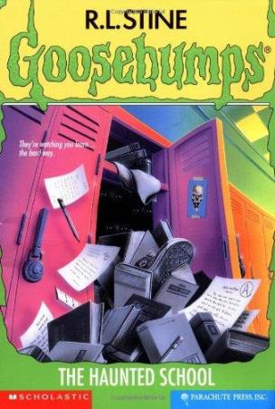 Book cover number 1 for Goosebumps 59 : The Haunted School written by R. L. Stine published by Scholastic