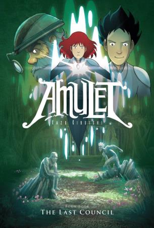 Book cover number 1 for Amulet Book 4 : The Last Council written by Kazu Kibuishi published by Scholastic