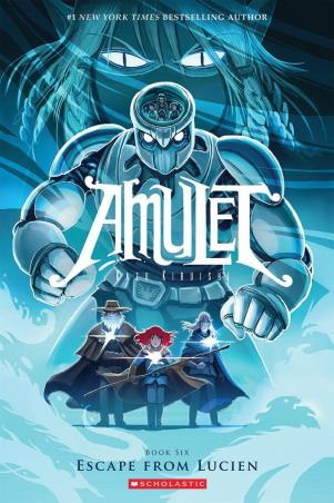 Book cover number 1 for Amulet Book 6 : Escape From Lucien written by Kazu Kibuishi published by Scholastic