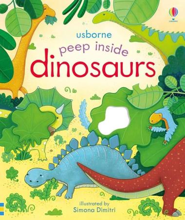 Book cover number 1 for Peep Inside Dinosaurs written by Anna Milbourne published by Usborne