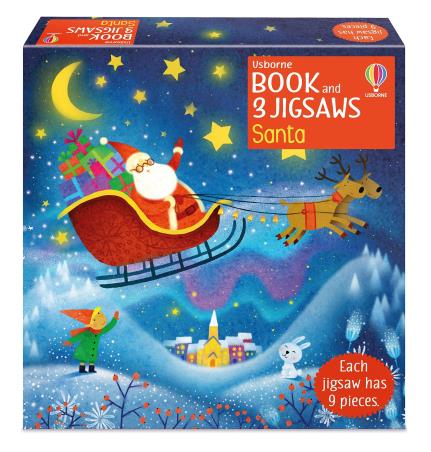 Book cover number 1 for Usborne Book And 3 Jigsaws : Santa written by Kate Nolan published by Usborne