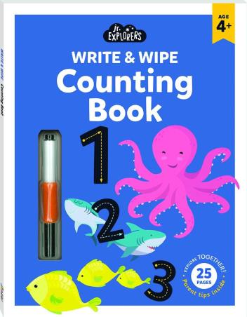 Book cover number 1 for Junior Explorers Write And Wipe : Counting Book written by NA published by Hinkler Books