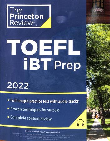 Book cover number 1 for TOEFL IBT Prep 2022 written by NA published by Princeton Review