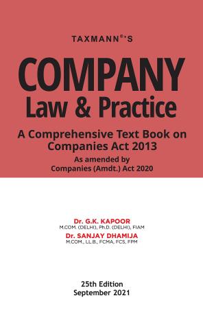 Book cover number 1 for Company Law & Practice written by G. K. Kapoor, Sanjay Dhamija published by Taxmann Publications Pvt. Ltd.